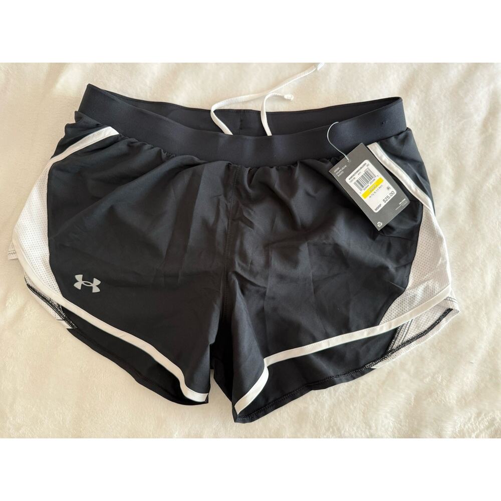 Under Armour Womens Fly By 2.0 Shorts Fir Running Black/White Size Medium